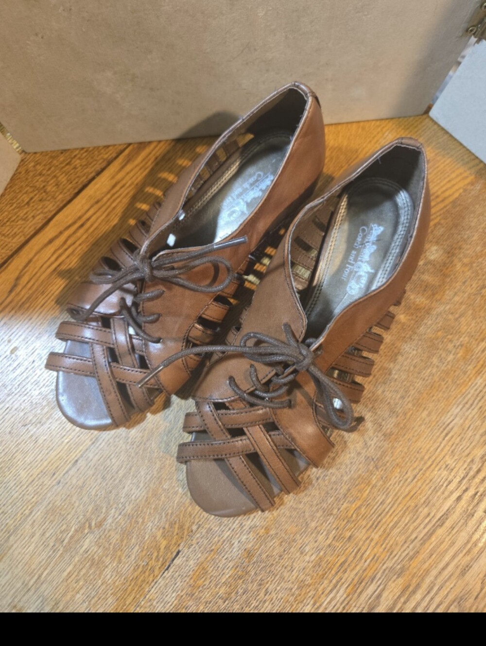 Coach And Four Lace-up Sandals, Size 6.5M